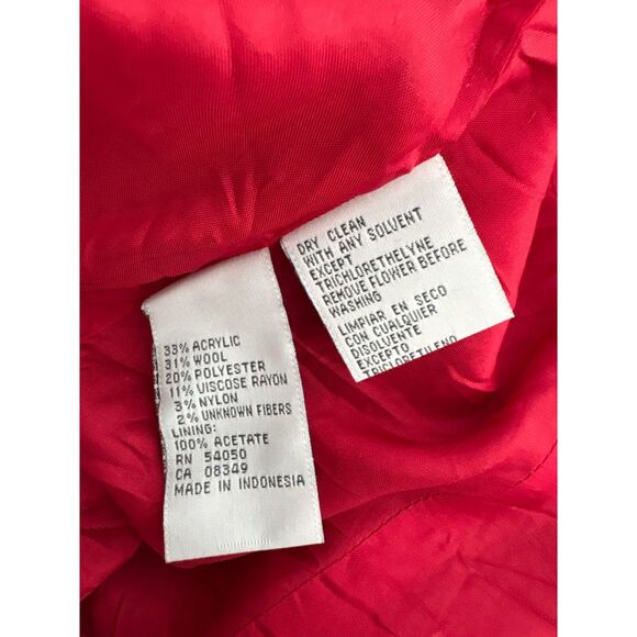 Nine West Houndstooth Coat Wool Blend Size S Black White Classic Winter Fall - Picture 9 of 11